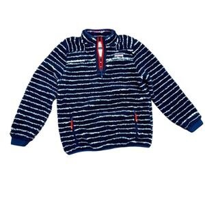 Vineyard Vines Shep‎ Shirt Fleece Pullover Striped 1/4 Zip Cozy Comfy